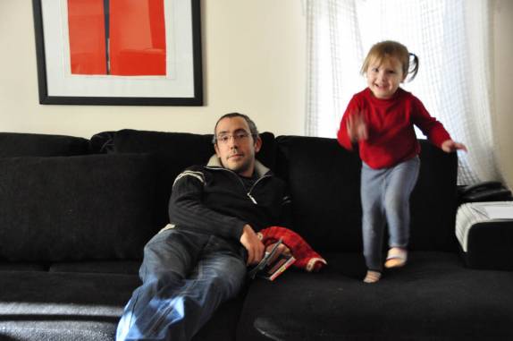 Brincando com a sobrinha em Curitiba, no Paraná